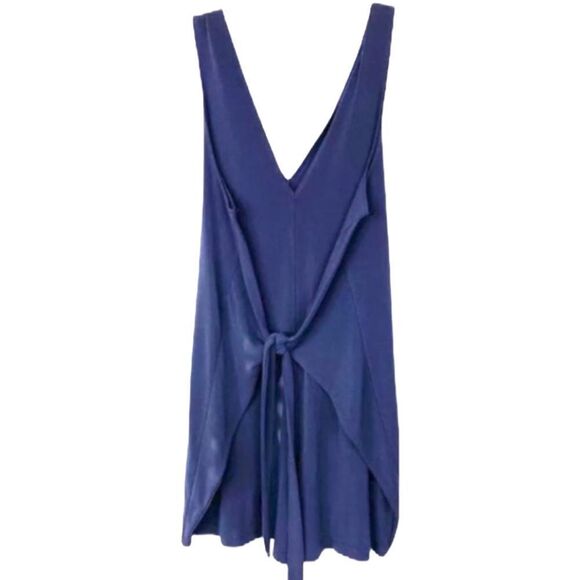 BCBGeneration Navy Tie Front  Romper - Picture 1 of 12